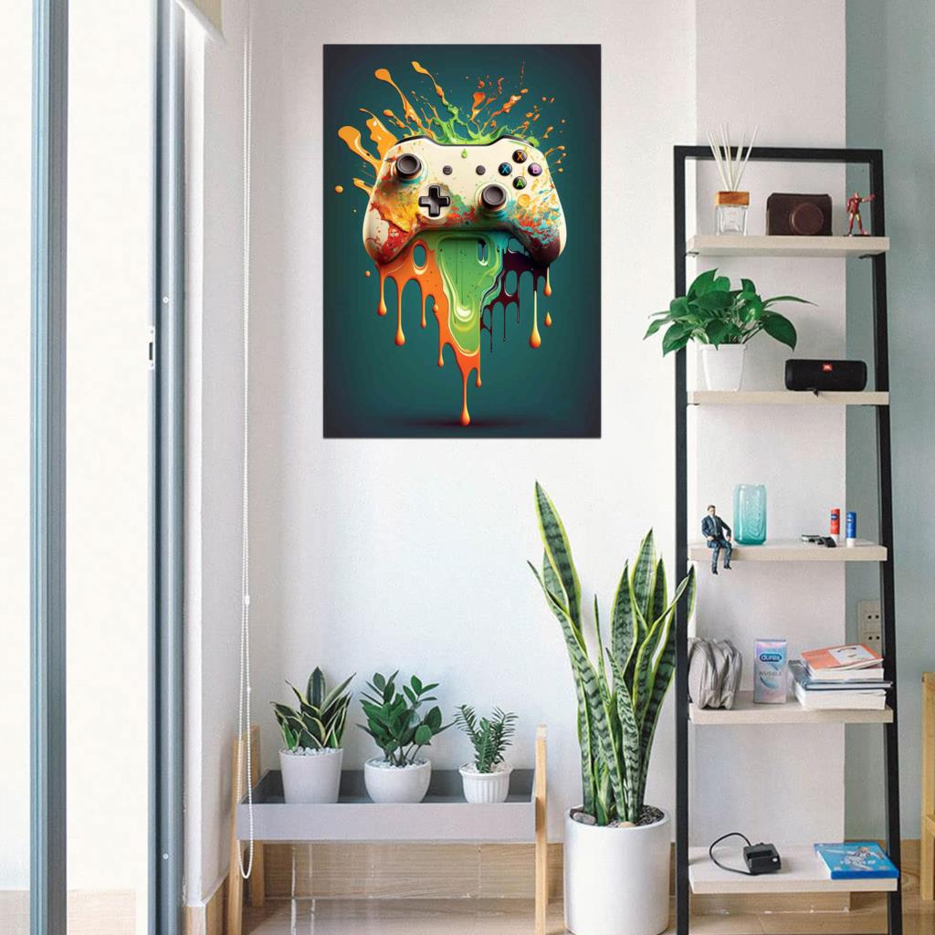 Pengendali Gamer Neon Punk war - Esports Gaming Poster ulasan dan harga